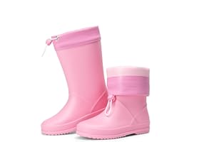 DREAM PAIRS Kids Rain Boots Boys Girls Lightweight Boots Waterproof Easy-on Outdoor Playing Rain Boot Unisex-Child