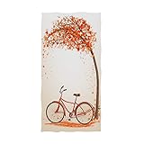 Naanle Beautiful Autumn Maple Tree Bicycle Print
