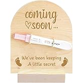 FREEBLOSS Wooden Pregnancy Announcement Sign Pregnancy Announcement for Dad Baby Reveal Ideas for Husband Hi Daddy Pregnancy Test Keepsake Wooden Sign for New Dad Baby Coming Soon