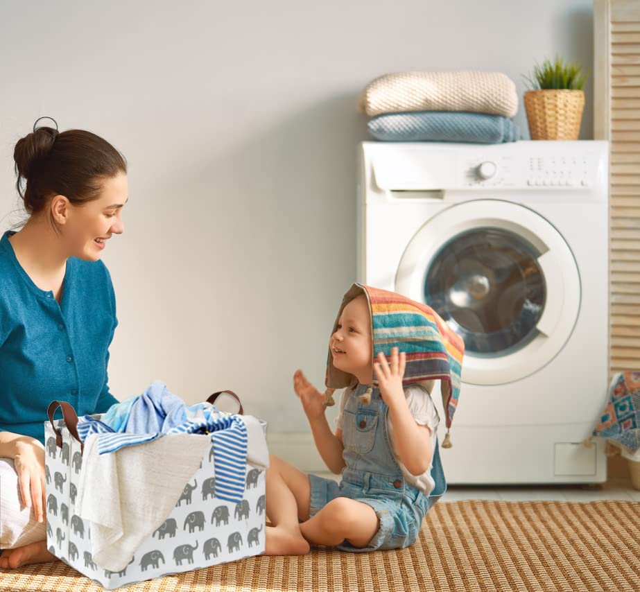 HIYAGON Baby Storage Basket Cute Elephant Basket for Boys and Girls Toy