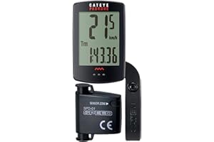 CAT EYE CATEYE Padrone Wireless OF-100 Bike Computer – Oversized Display Cyclocomputer, Wireless Speedometer & Odometer, Out Front Mount, Auto Start/Stop, Programmable Odometer, Fits Road, MTB, Gravel Bikes
