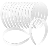 VOKOY 12 PCS White Plastic Headbands, 1 Inch Wide No Teeth Hair Bands for Girls &amp; Women, Blank DIY Plain Headbands for Crafts