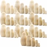 AEVVV Lot of 10 Set by 5 pcs Blank Wooden Nesting Dolls - Peg People for DIY Projects, Unfinished Wood Russian Matryoshka for Arts and Crafts
