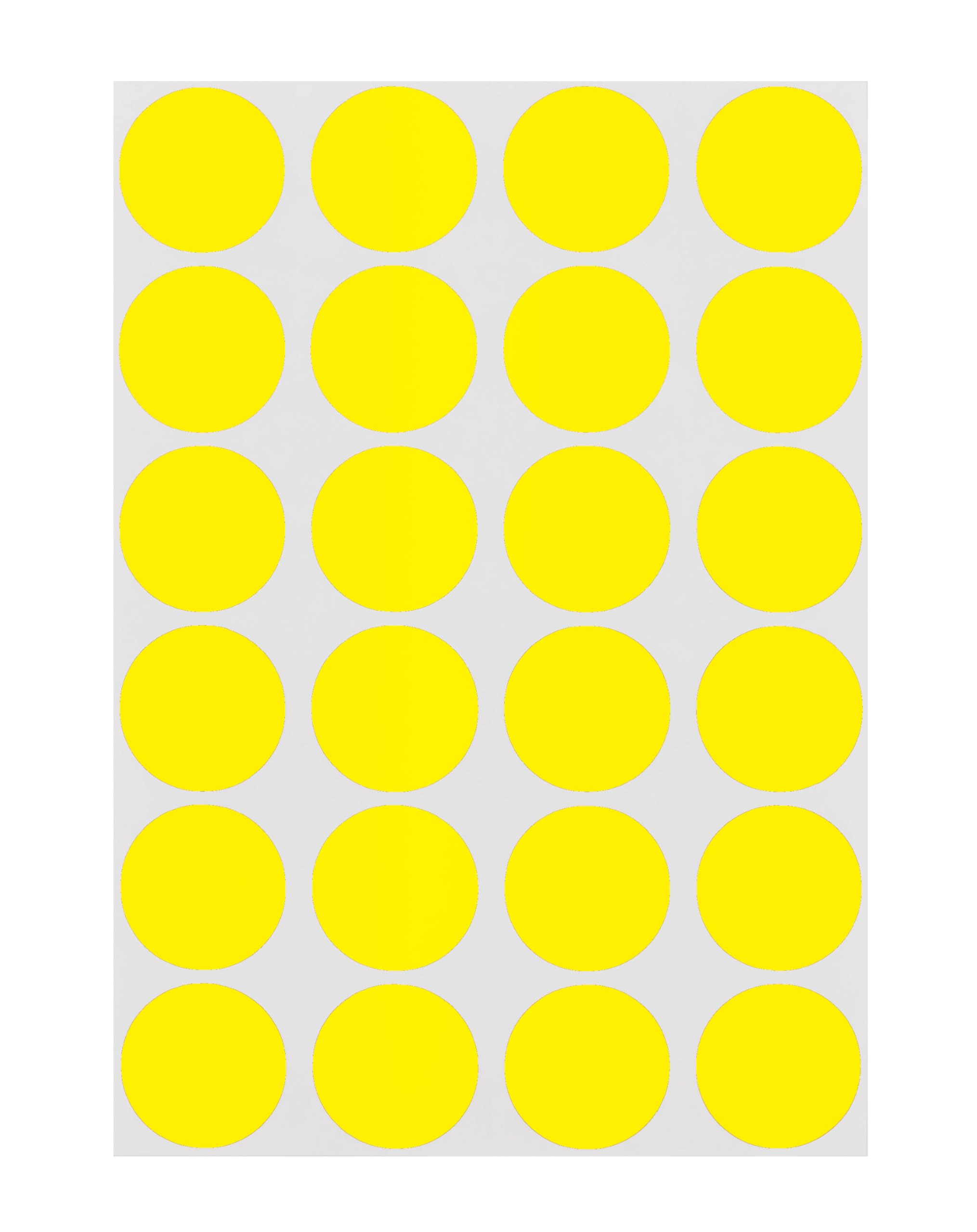 ChromaLabel 19mm (3/4 Inch) Round Permanent Colour-Code Dot Stickers, 1008 Pack, 24 Labels per Sheet, Yellow