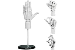 AGTIAAI Flexible Hand Model Adjustable Artists Manikin Hand Figure Poseable Art Mannequin for Drawing Mannequin Lively Manikin Figure Hand Model for Desk Decoration Sketching Painting (Left Hand-White)
