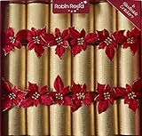 Robin Reed Christmas Holiday 6 piece Party Crackers - Poinsettia