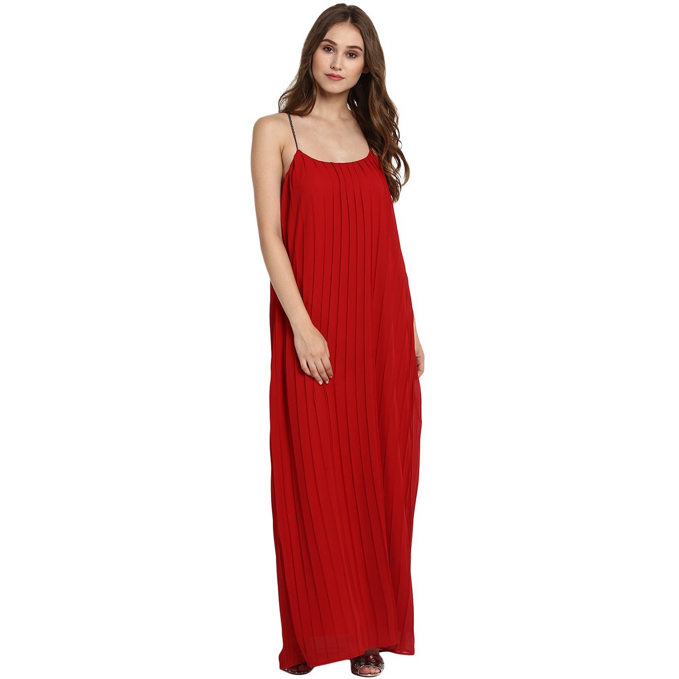 kazo women's pleated maxi dress