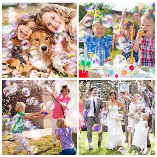 Bombble 2 Pcs Automatic Bubble Gun - 8000+ Bubbles/Min Via 10 Holes, Leakproof and Portable, LED Lights, Bubble Machine for Children - Birthday/Wedding/Party/Gift