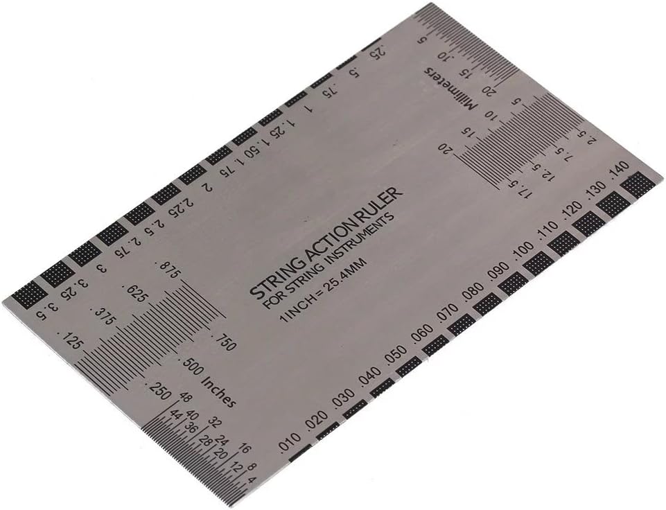Guitar Bass String Action Gauge Ruler Guide Setup Measuring Silver