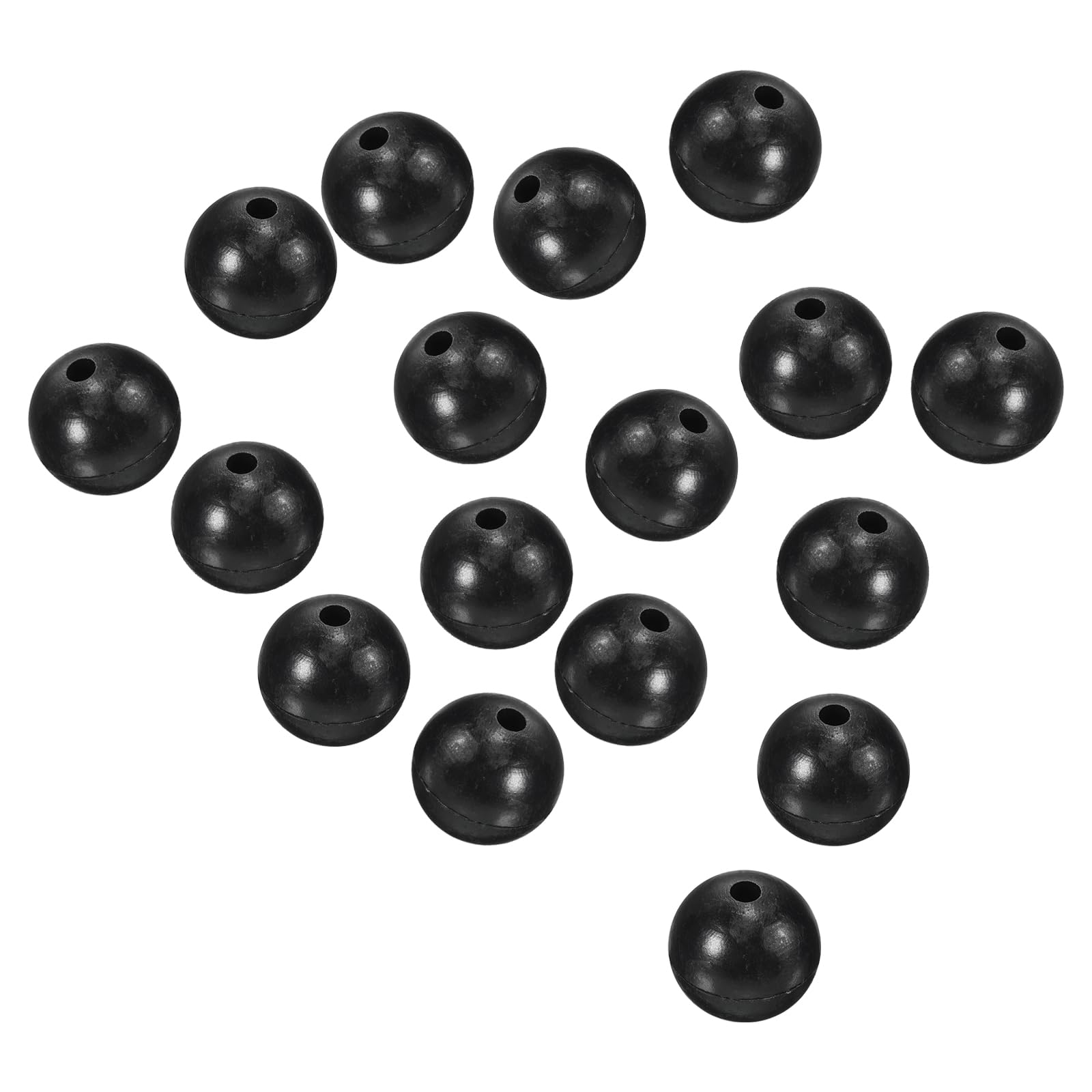 PATIKIL 12mm Fishing Beads, 100Pcs Soft Plastic Round Rubber Fishing Bait Eggs Rig Bead Tackle Lures Accessories with Storage Box, Black