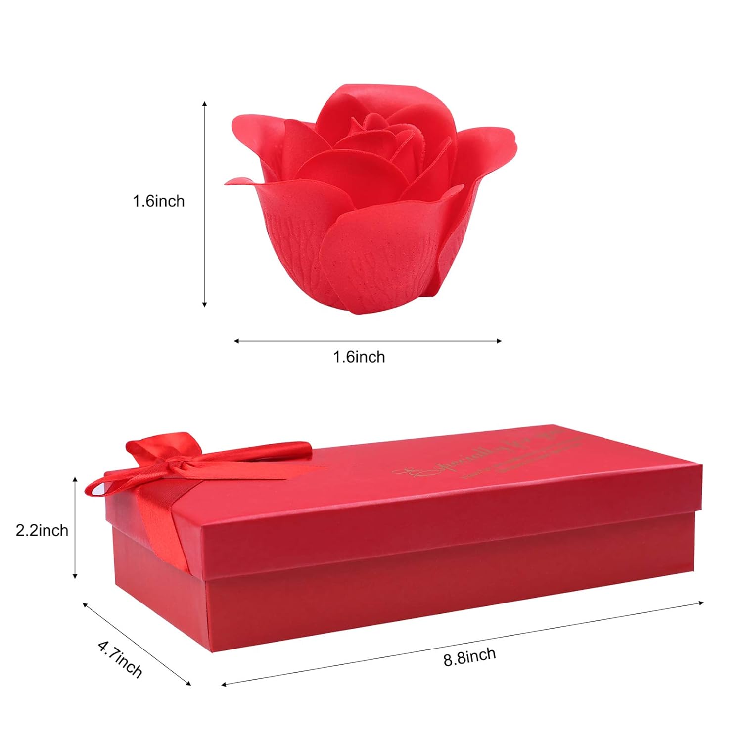Rotumaty 18 PCS Floral Scented Bath Soap Rose Flower Petals, Plant Essential Oil Rose Soap Set, Best Gifts for Her Women Girls Mom Lover Birthday Valentine Christmas (Red) : Beauty