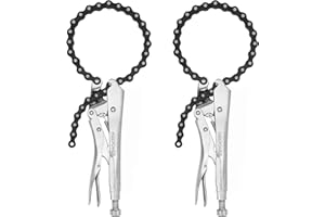 MAXPOWER 9-Inch Locking Chain Clamp with 19.7-Inch Chain, 2 Pack
