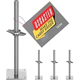 USCaster Screw Jack Scaffold 18" Adjustable Leveling Jack Solid Screw Jacks with Base Plate for Baker-Style Scaffolding Galvanized 4 Pack