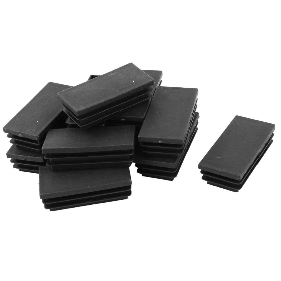 Sourcingmap 30mm x 60mm Plastic Rectangle Cap Tube Pipe Inserts End Blanking 12Pcs