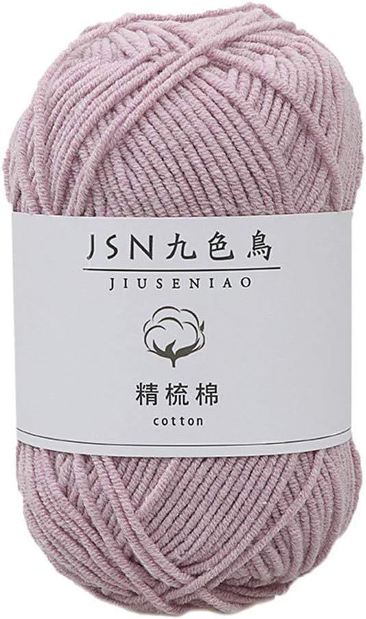 4 Strands Milk Cotton Yarn, 4 Shares Baby Line,DIY Doll Cotton Thread Crochet Baby Wool, 50g, Hand-Knit: 3.0mm-3.5mm Rod / 9-10 Needle