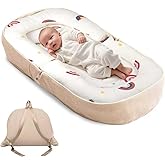 Sofoliana Baby Lounger, Foldable Baby Nest with Soft Memory Foam Mat for Newborn 0-12 Months, Converts to Backpack for Easy Travel, Babies Newborn Essentials Gifts