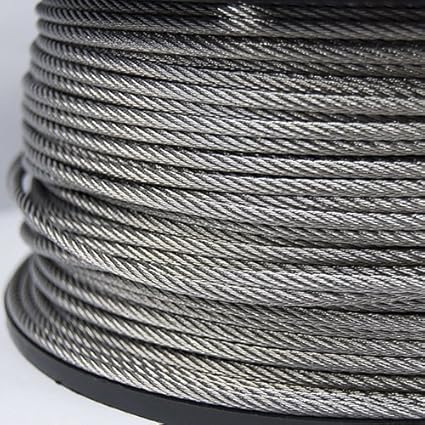 Drahtseil EDELSTAHL Stahlseil 2mm 100m 7x7 Edelstahldrahtseil INOX V4A A4 rostfrei Seil Draht Stahl Edelstahlseil