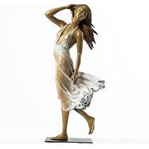 Amazon.com: Bronze 'Elegant Woman in The Wind' Statue with Flowing ...