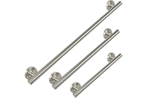 Lava Odoro Shower Grab Bar, Modern Set Stainless Steel Handicap Grab Bar for Bathtubs and Showers, Shower Safety Bar for Seniors Disabled, ADA-Compliant (Brushed Nickel, 3 Pack 18", 24'', 36")
