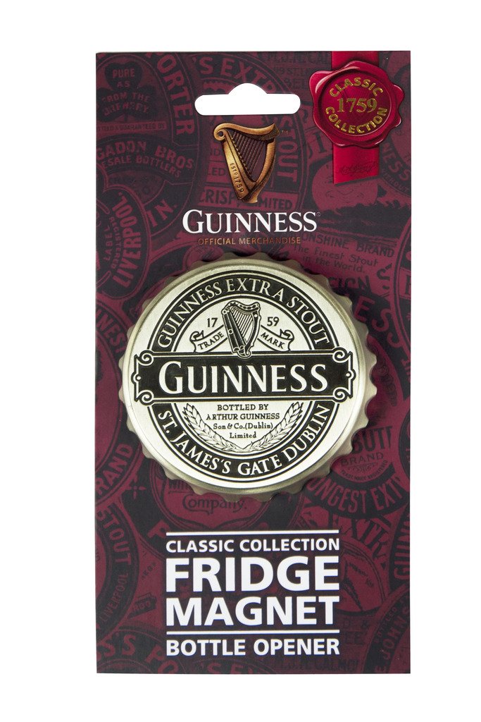 Guinness Screwcap Bottle Opener Magnet With Classic Collection Label Design