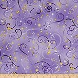 Kanvas Dance Of The Dragonfly Metallic Swirling Sky Violet Fabric By The Yard