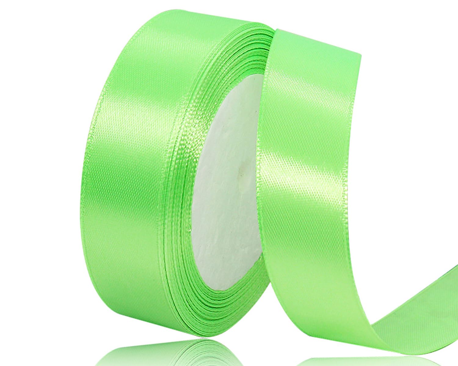 Photo 1 of 1 Inch Fruit Green Satin Ribbon, 25 Yards Craft Satin Ribbon for Gift Wrapping, Flower Bouquets, Christmas, Holiday Handmade Bows and Wedding Party Decoration