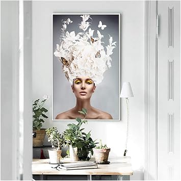 Amazon.com: Girl Canvas Painting Printed Canvas Painting Wall Art