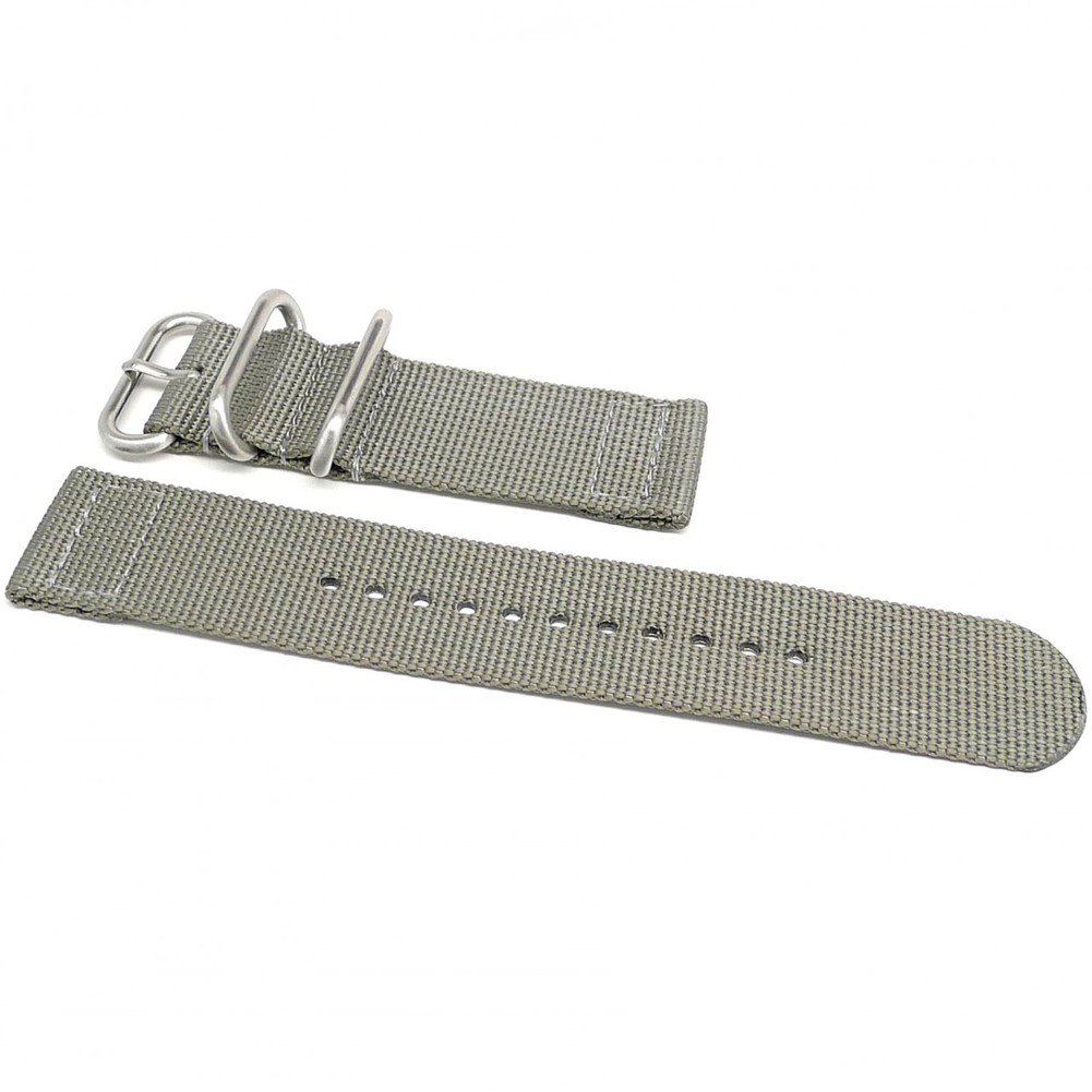 DaLuca Two Piece Ballistic Nylon NATO Watch Strap - Grey : 20mm