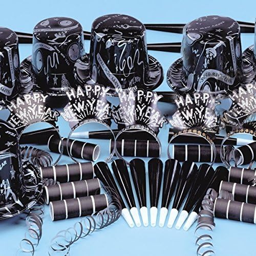 New Year's Ebony and Silver Party Assortment for"100" Pkg/1