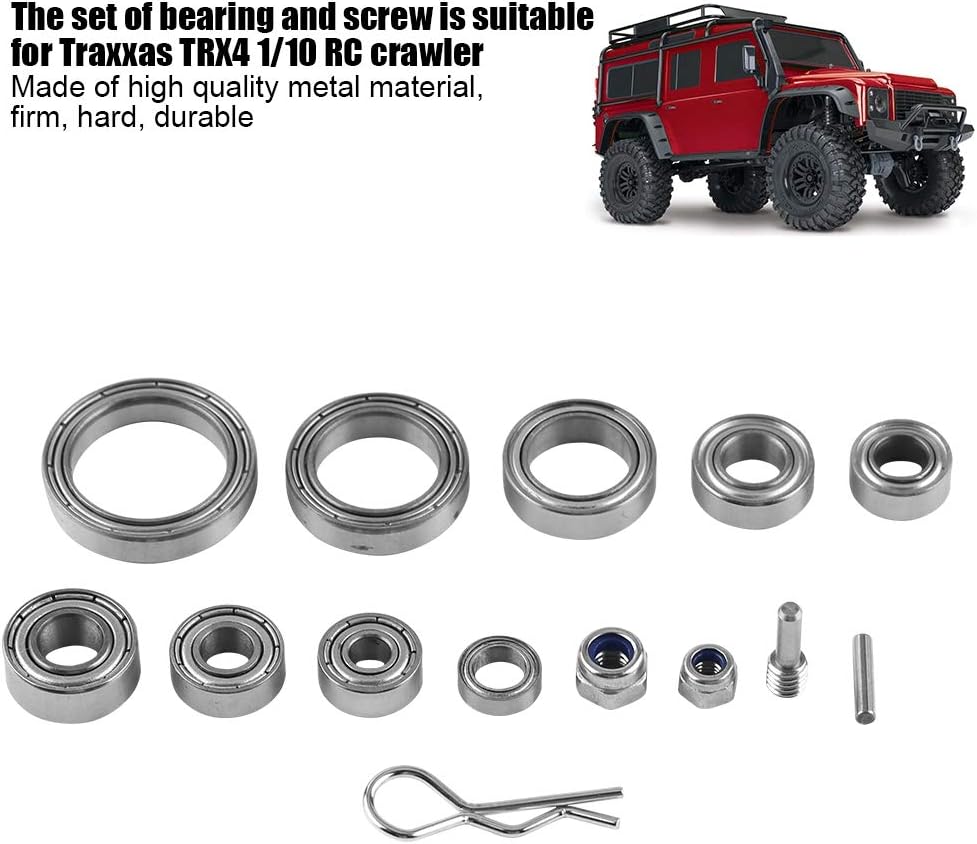 79pcs RC Bearings Screws Set, Metal RC Car Bearings Repair Tool Box for Traxxas TRX4 1/10 Crawler Car Replacement Component Parts - Image 3
