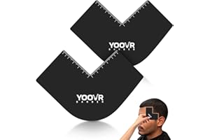 YOOVR 2PCS Barber Accessories for Haircut & Beard Lineup, Enhancement Card for Barbers & Beginners, Essential Shaping Tool for Beard Trimmer Hair Clipper Hair Fiber Enhancements Barber Spray (V-Shaped)