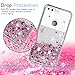 LeYi for Google Pixel XL Case with Tempered Glass Screen Protector [2 Pack] for Girls Women, Sparkle Shiny Bling Liquid Clear TPU Bumper Protective Phone Case for Google Pixel XL 2016 Rose Gold
