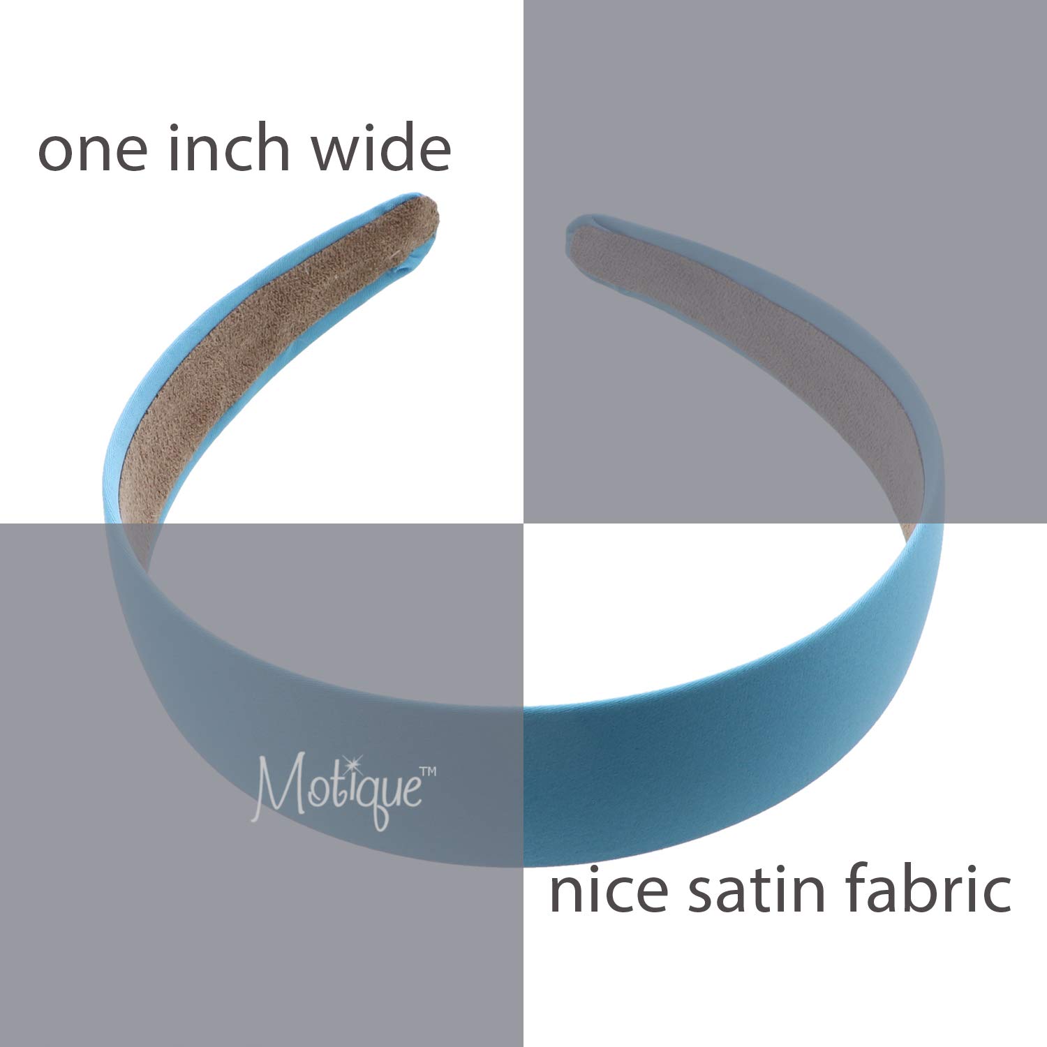 Black 1 Inch Satin Hard Headband: Beauty