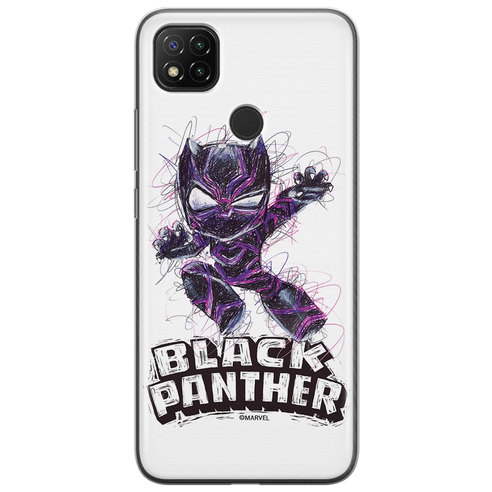 ERT GROUP mobile phone case for Xiaomi REDMI 9C original and officially Licensed Marvel pattern Black Panther 017 optimally adapted to the shape of the mobile phone, case made of TPU