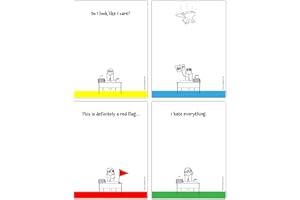 Guajolote Prints Funny Notepads (4-Pack) Help!, Do I Look Like I Care?, This is Definitely a Red Flag, and I Hate Everything - Memo Pads Sarcastic Work Office Humor Novelty Gag Gift Idea