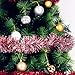iPEGTOP 26.2ft Christmas Tinsel Garland, Classic Thick Colorful Reflections Shiny Sparkly Soft Party Hanging Tinsel Ornaments Ceiling Christmas Tree Decorations, 4 inch Wide - Red