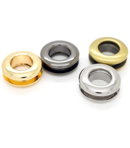 We R Memory Keepers Uxcell 12mm 1/2 Inch Solid Brass Hole Eyelets, 4 Pcs Arc Surface Self Backing Grommets With Washer Brass Tone Hole Reinforcement Rings