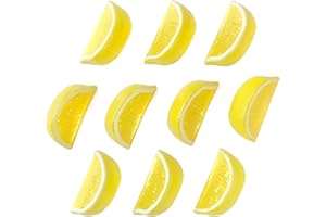 Hagao Fake Lemon Block Artificial Fruit Wedge Slice Simulation Lifelike Fake for Home Party Kitchen Decoration Yellow 10 pcs