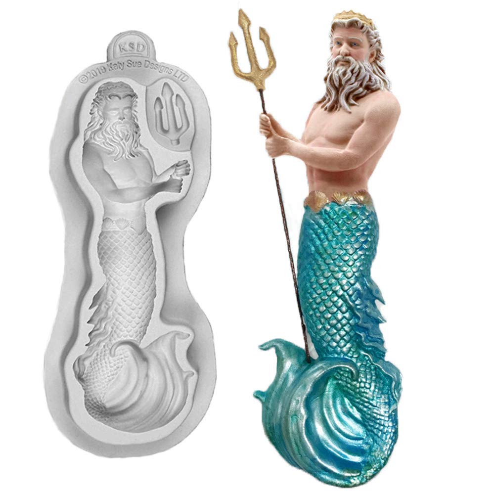 DUBENS Neptune Silicone Mould for Fondant Cake Decorating, Ideal for Sugar, Chocolate, Gumpaste, Temperature Safe -40℃~240℃