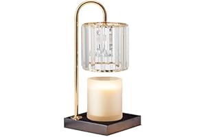 Mikasa Electric Candle Warmer with Glass Shade and Wood Base - Candle Lamp Warmer for Jar Candles - Fits 4 Inch Diameter 5 Inch Tall Candles - Flameless Wax Melter - Safe Candle Heater for Home Decor