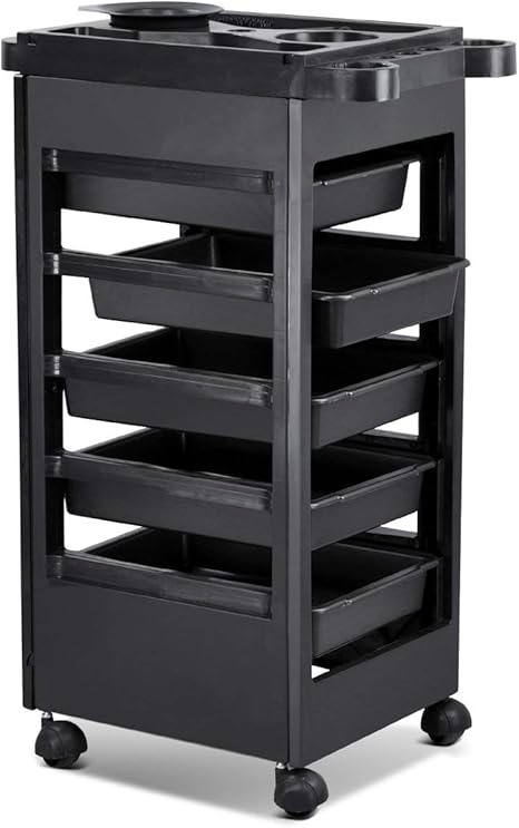Hair Salon Rolling Trolley Storage Cart W 5 Drawer Workstation By