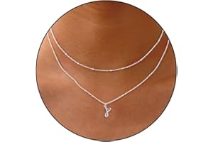 Bellino Stocking Stuffers - Initial Necklaces for Women 14K Gold/Sliver A-Z Letter Heart Choker Letter Necklace Gold Trendy Dainty Layered Initial Pendant Summer gifts for Women Girlfriend Wife