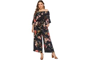Love Welove Fashion Summer Jumpsuits for Women 2025 Floral Off Shoulder Wide Leg One-Piece Romper Casual Dressy Outfit