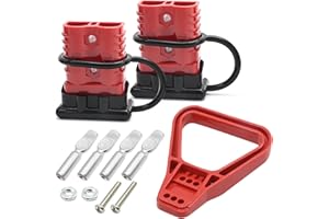 EATAKWARD 2Pcs 0-4 AWG 175A 600V Battery Quick Connect Plug Kit, Red Battery Quick Connect Wire Harness Plug with 4pcs Termin