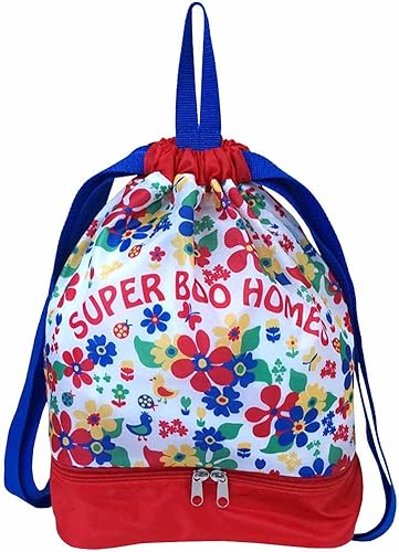 Amazon プールバッグ 2段式リュックタイプ 消臭ネーム付き 子供 女の子 Fo レッド プラスワン リュックサック