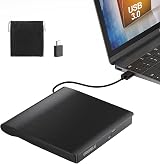 ORIGBELIE External CD DVD Drive USB 3.0 Burner RW ROM Player Laptop Mac Win view 1