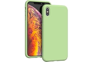 K TOMOTO Compatible with iPhone Xs Max Case 6.5", Drop Protection Liquid Silicone Gel Rubber Full Body with Soft Microfiber Shockproof Case for iPhone Xs Max (Mint Green, iPhone Xs Max 6.5")