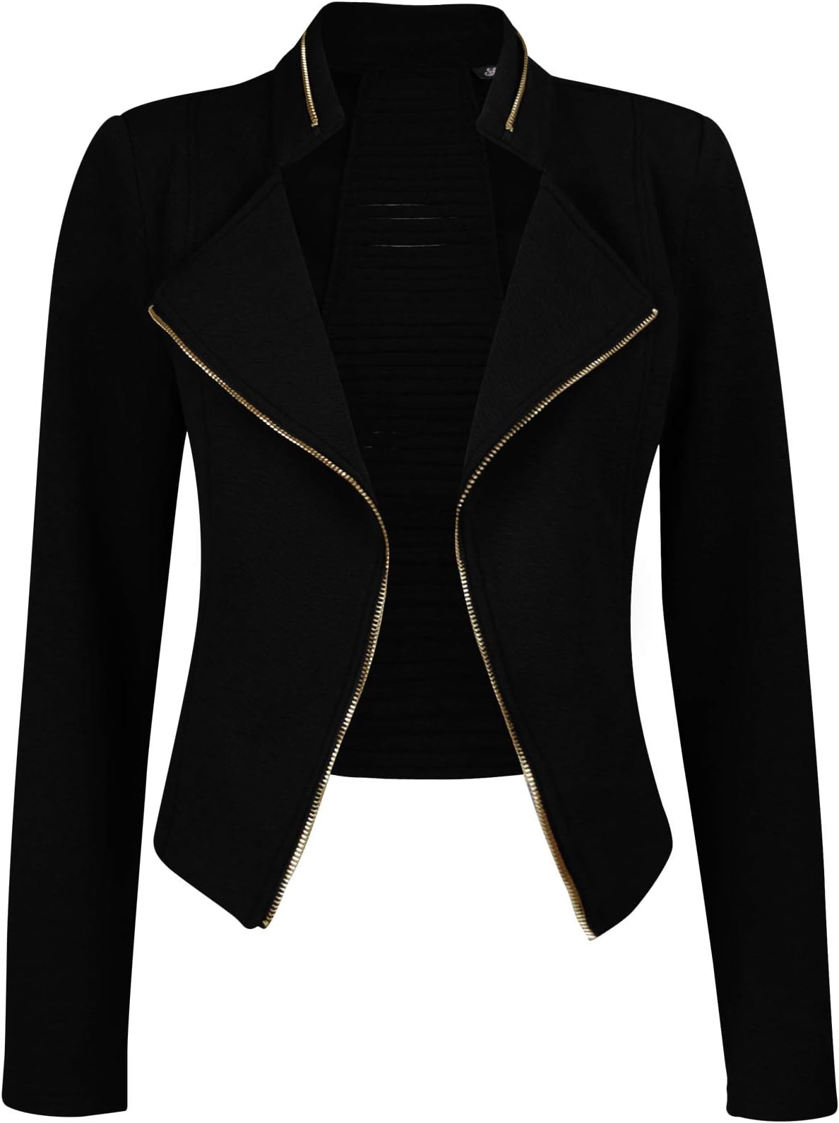 Michel Womens Fleece Jacket Classic Crop Rider Zip UP Jacket