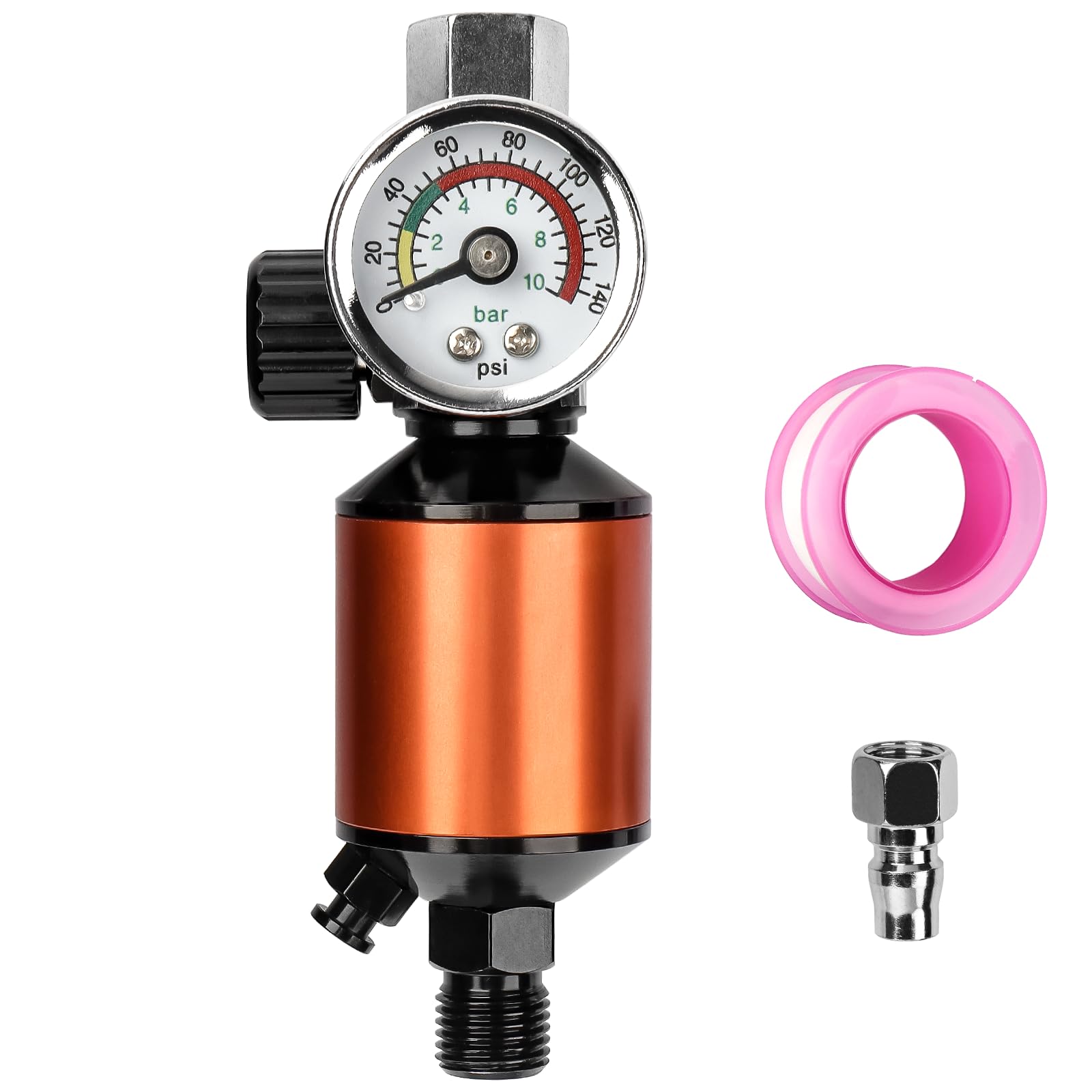 Photo 1 of YUZES 1/4" NPT Air Compressor Filter Regulator Combo, with Drain Valve and Gauge for Paint Spray Gun (Maximum pressure 140psi)