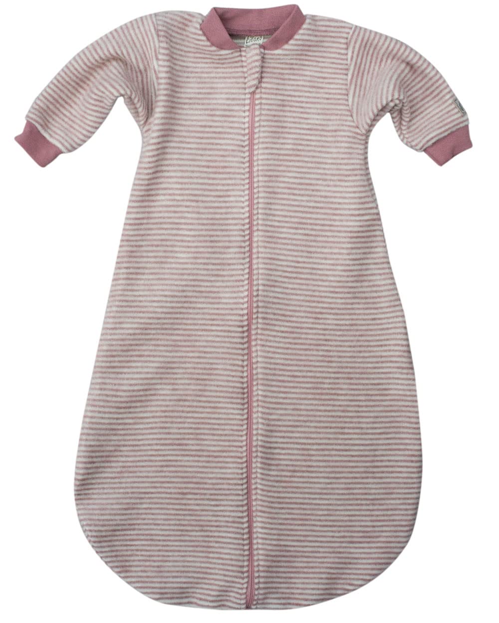 Lilano, Sleeping Romper Sleeping Bag with Arm 100% Wool Terry Fleece (kbT), Mauve/natural, 98 cm-104 cm